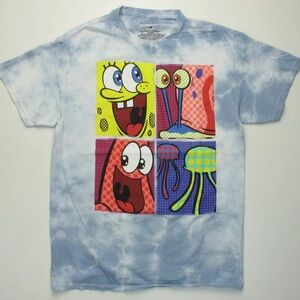 SpongeBob SquarePants Patrick & Gary Blue Tie Dye T-shirt Size Medium unisex